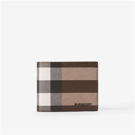 burberry check print bifold wallet|burberry wallet men's brown.